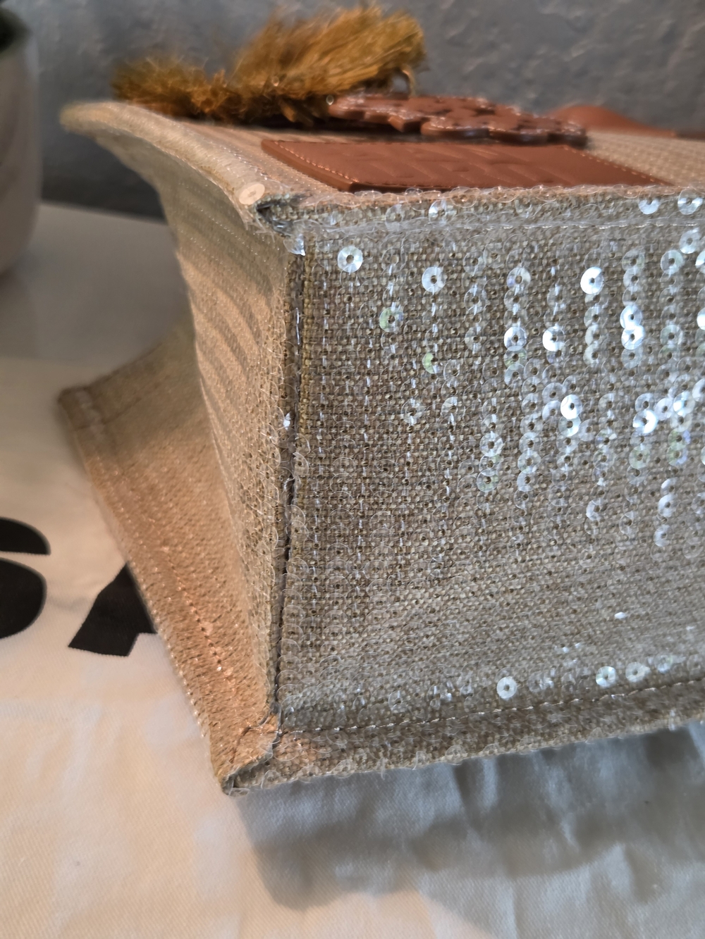 Sandro Paris New Kasbah Sequin Woven Mini Tote Crossbody Bag NWT - Picture 10 of 16